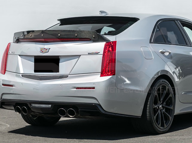 2013-2018 CADILLAC ATS / ATS-V SEDAN | FACTORY STYLE CARBON FIBER REAR TRUNK DECKLID APPLIQUÉ INSERT TRIM REPLACEMENT